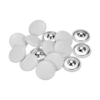 15 StüCk LederüBerzogene KnöPfe,28Mm,Metall,Rund,Zum NäHen,Weiß