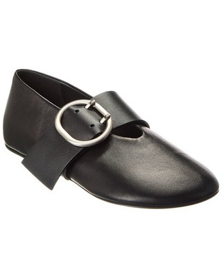 Jil Sander Cannolo Buckle Strap Leather Flat Women's