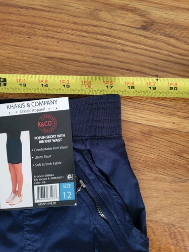 Khakis & Company Popeline Skort mit Rippstrick Taille blau Gr. 12 Stretch Taschen - Bild 9 von 10
