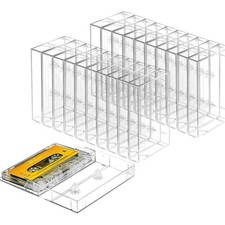 Cassette Tape Storage Solution: 100 Stackable Clear Cases for Music Collection