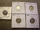 4 Mercury Dimes and A Barber Dime! 90% Silver Coins Lightly Circulated