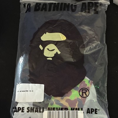 A Bathing Ape BAPE Men's S Black Cotton Crew Tee Ape Head Logo Graphic