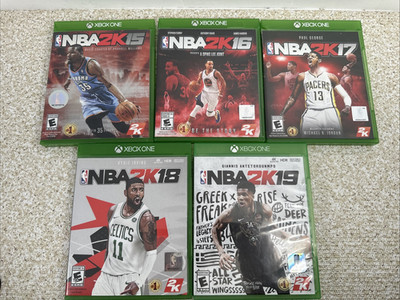 XBOX One Lot of 5 NBA 2K15, 2K16, 2K17, 2k18 & 2K19 Tested & Work