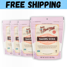  Pack of 4 Bob's Red Mill Baking Soda,Non GMO, Vegan, Paleo Friendly, 16 oz 