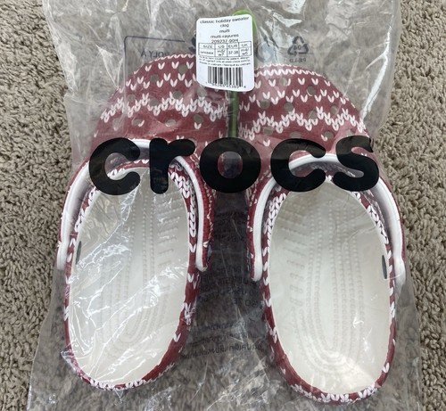 Crocs Classic Holiday Sweater Clogs Men’s 5, Women’s 7 Red & White Shoes 209237 - Bild 10 von 10