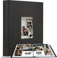 Photo Album 4x6 500 Photos, Leather Cover Extra Large Capacity Holds 500 Horizon