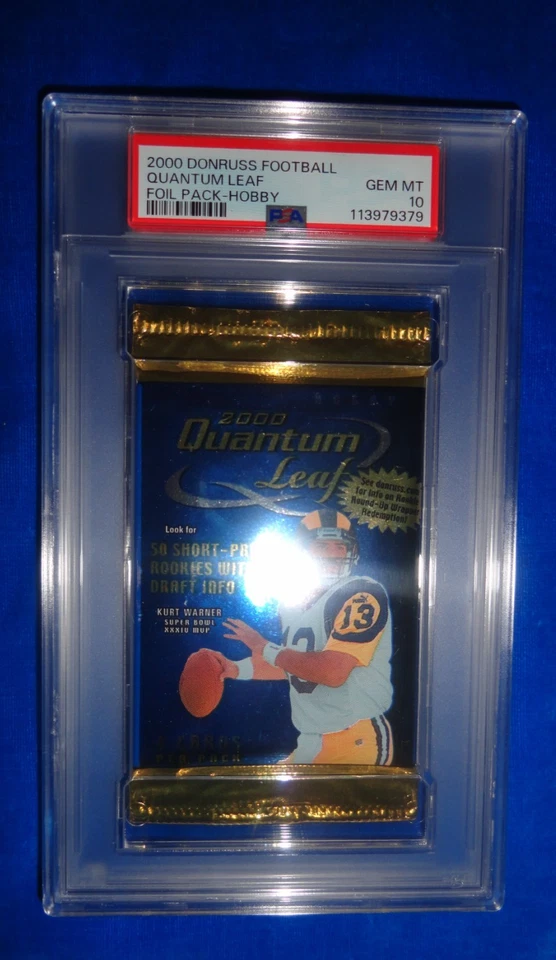 2000 Donruss QUANTUM LEAF FOOTBALL FOIL PACK HOBBY PSA 10 Gem Mint! POP only 5! - Image 3 of 4