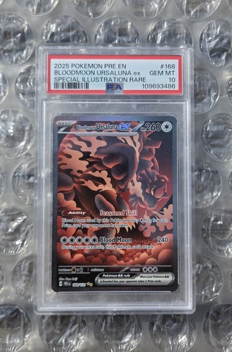 Pokemon TCG Bloodmoon Ursaluna ex 168/131 Prismatic Evolutions PSA 10 SIR