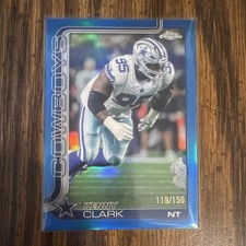 Topps 2025 Chrome Kenny Clark Dallas Cowboys Blue Refractor #73/150