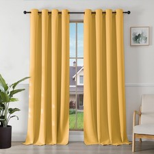 Opaque Curtains with Eyelet Curtains Set of 2, Blackout Curtain Thermovo...