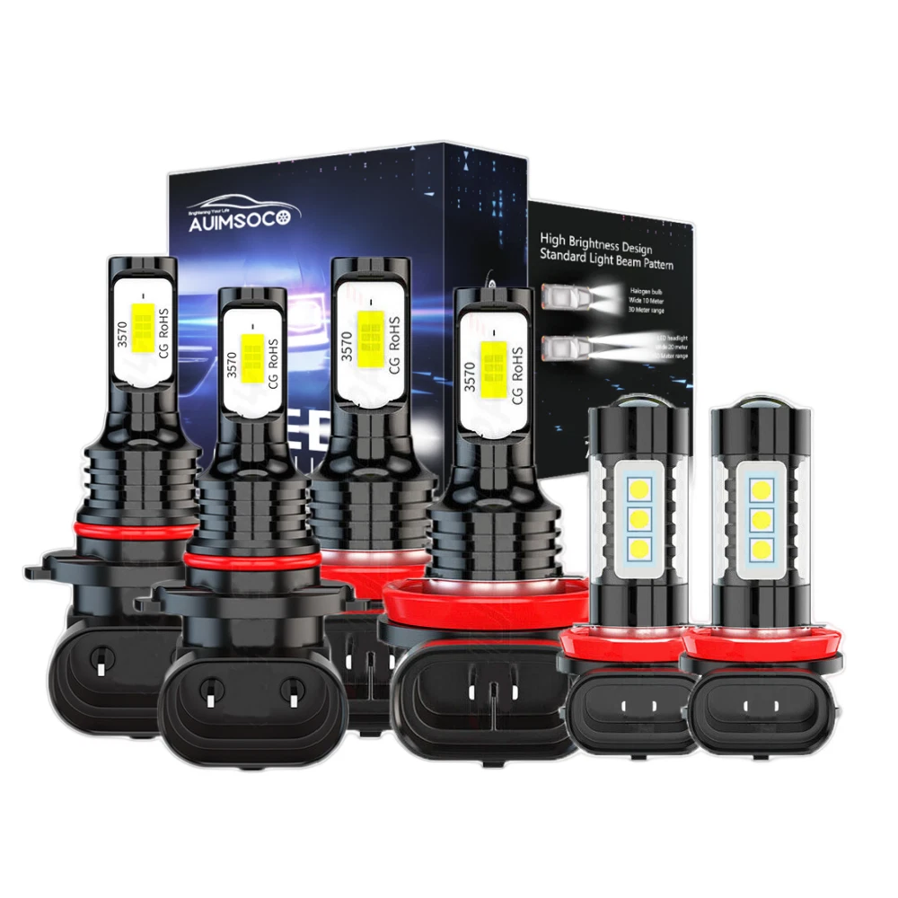 SET For Honda Civic 2014 2015-2021 6x 6000K LED Headlights + Fog Bulbs Combo Kit