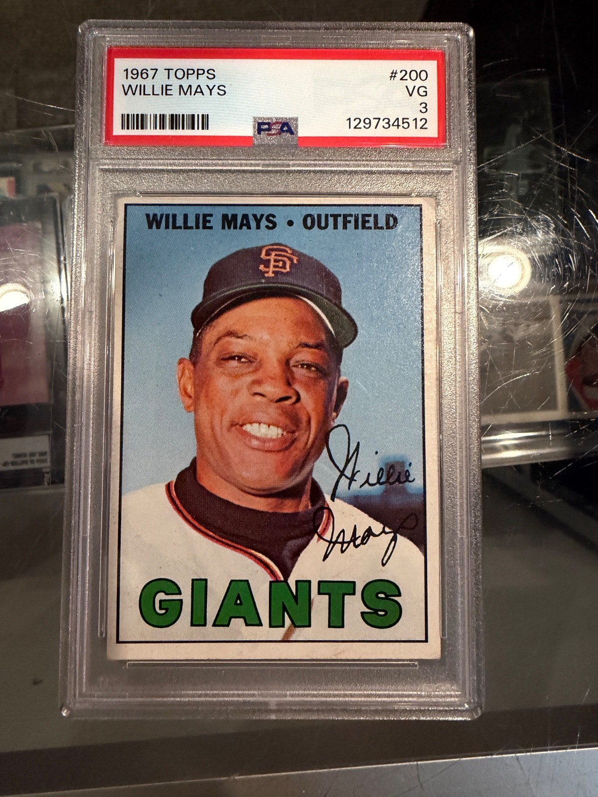1967 TOPPS #200 WILLIE MAYS SAN FRANCISCO GIANTS BASEBALL CARD PSA 3 VG