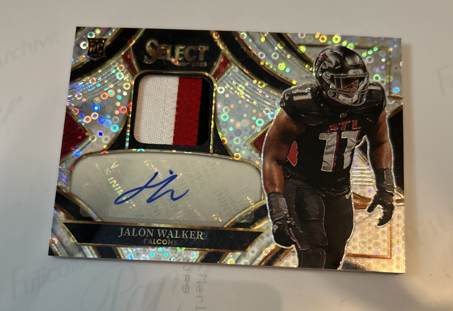 Panini 2025 Select Jalon Walker Falcons RC Auto Memorabilia RSMP-JWR /45 Disco