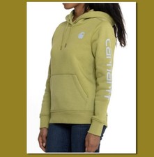 Carhartt Relaxed Fit NWT Mid Weight Logo Sleeve Hoodie Green XS