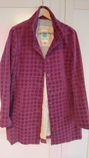Ladies White Stuff Patterned Velvet Coat Purpley Pink Size 14 Never Worn