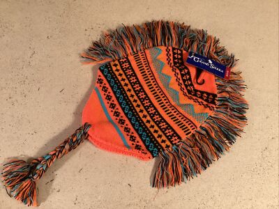 Grand Sierra Big Boys Orange Multi  Jacquard Knit Hat-cap 8-18 MOHAWK  Unisex