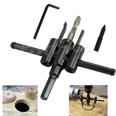 BLACKSPURS 1 New Hole Saw Kit Adjustable Metal 2 pc Circle Cutter Drill operated hole Maker