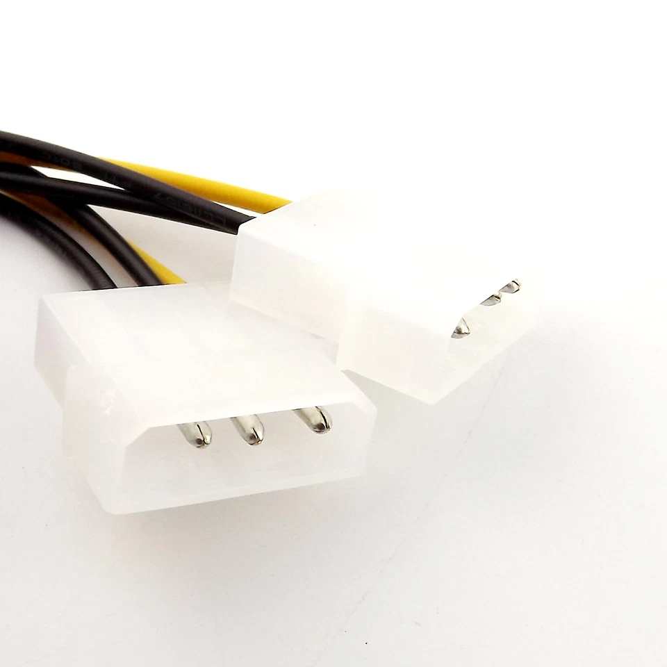 1x Dual 4 Pin Molex to 6Pin PCI-E Power Supply Converter Adapter Connector Cable - Image 4 of 4