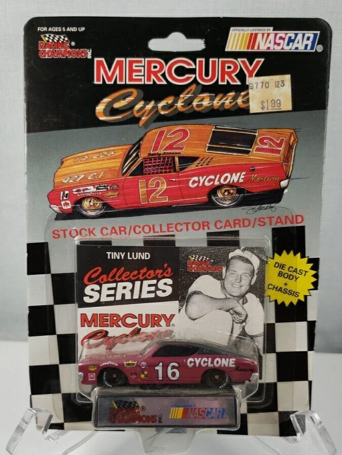 Racing Champions Mercury Cyclone #16 Tiny Lund 1993 púrpura nuevo en tarjeta Foto 2 de 4