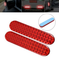 2x Rear Self-Adhesive Red Oblong Rectangular Trailer Caravan Moto Reflectors