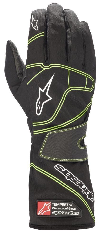 Guanti Karting Alpinestars Tempest v2 IMPERMEABILI Nero/Giallo Fluorescente