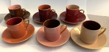  6 Different Vintage Porcelain Demitasse CLASSIC Coffee  Tea Cups  Saucers