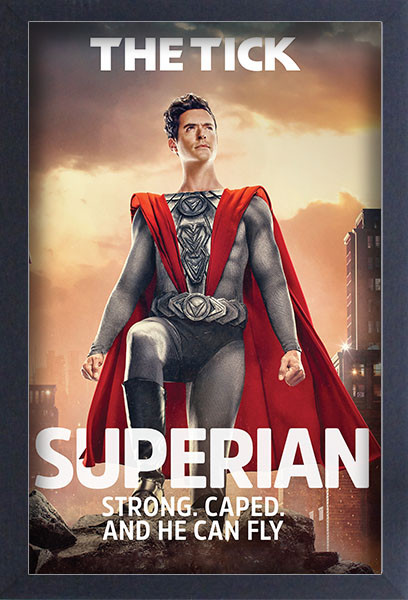 THE TICK SUPERIAN 13x19 FRAMED GELCOAT COMIC TELEVISION FUNNY GIFT