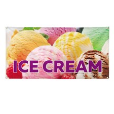 Vinyl Banner Multiple Sizes Ice Cream Outdoor Advertising Printing I Retail
