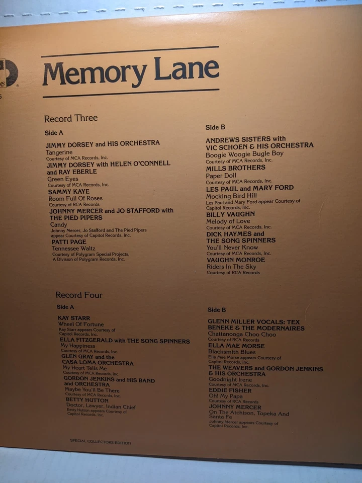 33 LP's 4 RECORD SET ~MEMORY LANE~ (1982) SESSIONS RECORDS Foto 4 de 4