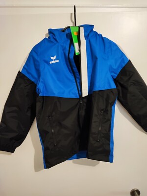 Erima Squad  Trainingsjacke All Wetterjacke  NEU mit Kapuze blau-Schwarz Gr. 140