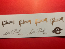 Gibson LP Model Headstock Waterslide Decals Gold Metallic w/Custom shops LP
