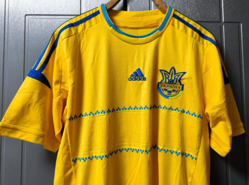 UKRAINE National Team 2010-2013 HOME FOOTBALL SHIRT SOCCER JERSEY ADIDAS VTG