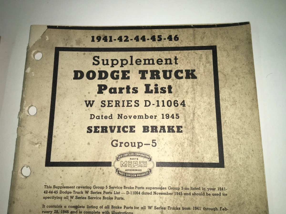 1946 Dodge Truck Parts