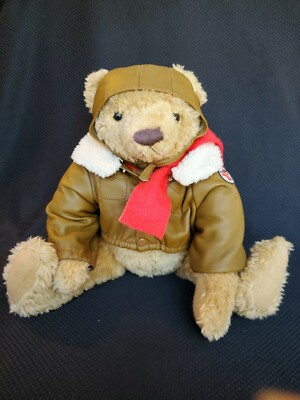 TEXACO Advertising Flying Pioneer Plush Bear With Bomber Jacket 2nd Edition
