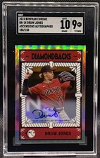 🔥🔥🔥 DRUW JONES ASCENSIONS AUTO /150 2023 Bowman Chrome  SGC 9 AUTO 10 🔥🔥🔥