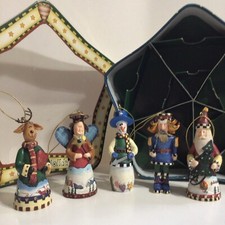 Christmas Handcrafted Tree Ornaments Set Of 5