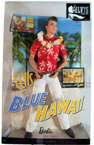 ELVIS PRESLEY IN BLUE HAWAII 2009 BARBIE COLLECTOR PINK LABEL DOLL #R4509 - NIB