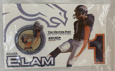 NFL Denver Broncos Jason Elam #1 Collectable Pin Badge on Card NWT