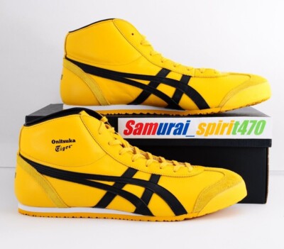 Onitsuka Tiger MEXICO Mid Runner 1183B577. BLACK SILVER WHITE CREAM BIRCH YELLOW