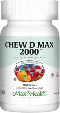 Chewable Vitamin D3 2000 IU Supplement - Delicious Natural Bubble Gum Flavor - S