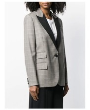 New Stella Mccartney X The Beatles Check Wool Blazer Jacket Uk It 36 Uk Xs