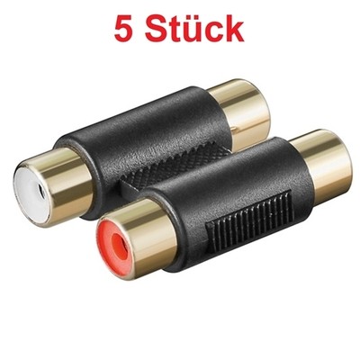 Chinch Cinch RCA Adapter Verbinder Verbindung 2x auf Buchse Kupplung weiblich