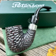 Peterson Pub Pipe Rusticated Bent P-Lip Tobacco Pipe LARGE XL XXL - New