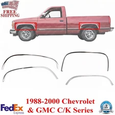 Front&Rear Fender Chrome Trim Moldings LH&RH For 1988-2000 Chevy &GMC C/K Series