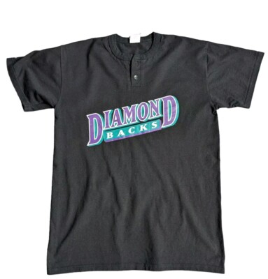 Vintage MLB Diamondbacks By Majestic T-Shirt Schwarz Large 90er Baseball 