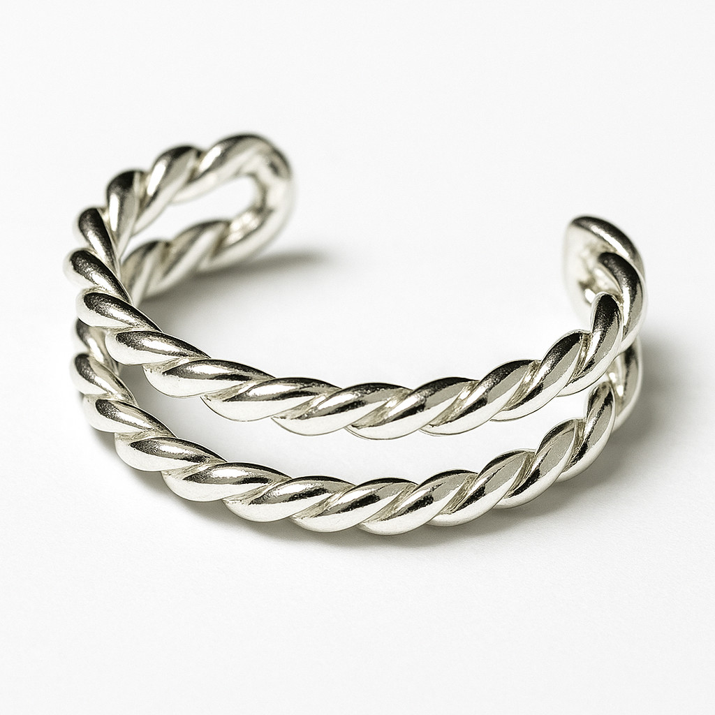 Clip On Cuff Lip Ring Double Twist Helix Orbital 925 Sterling Silver Jewellery