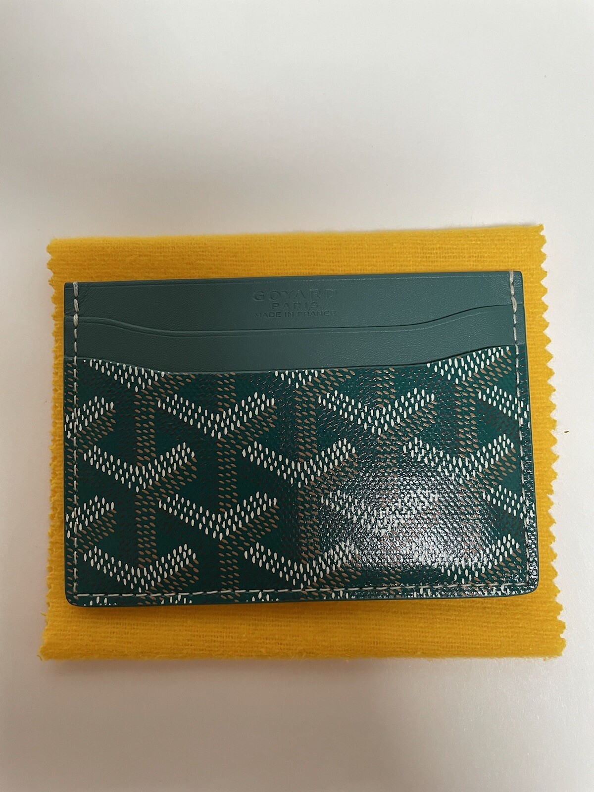 goyard card holder green