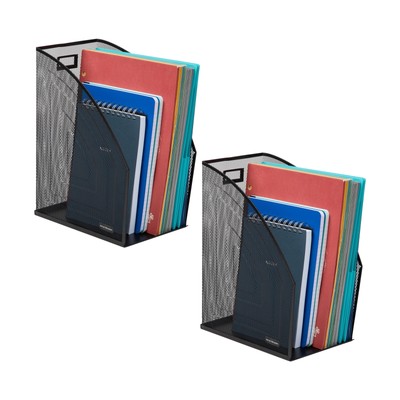 Vertical File Storage Desktop Organizer Workspace Office Metal Mesh 6.25'' L x...