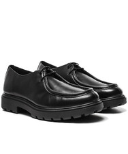 Men's GEOX Black Leather Spherica Ec7 Moccasins Derby Shoes 10UK/44EU New Boxed