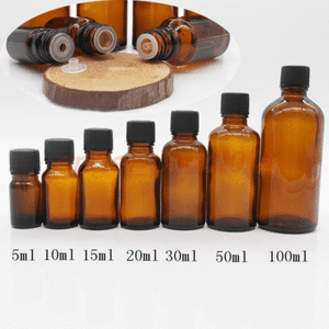 Download 5 100ml Amber Glass Bottles Empty Bottle For Essential Oils With Black Cover Ebay